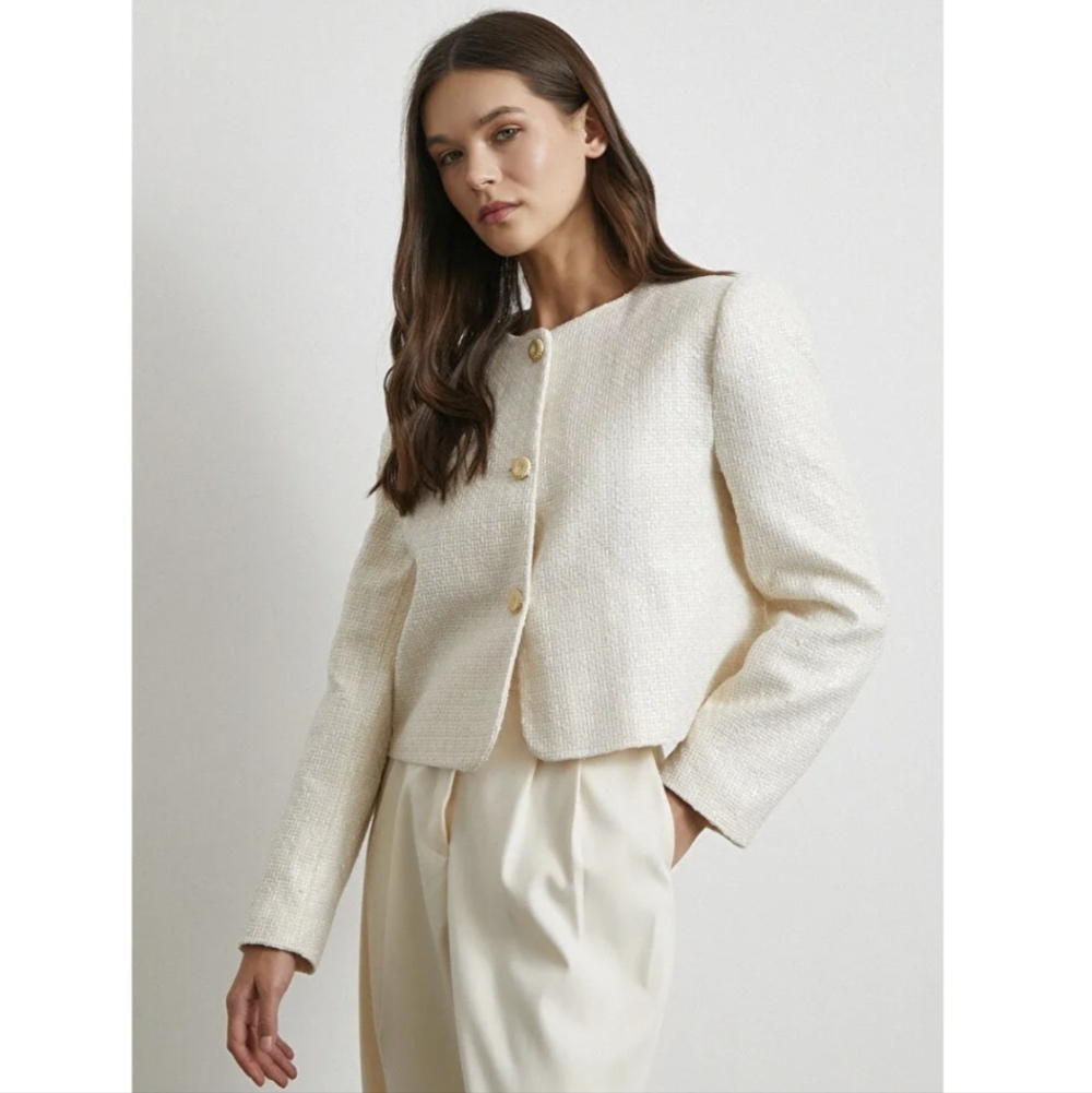 ZARA Textured Tweed  Blazer Size XL